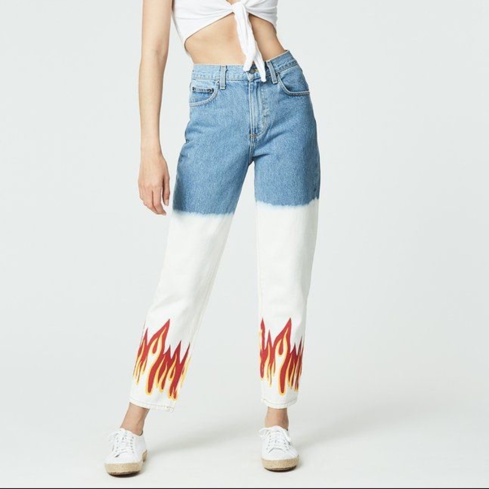 LF high waisted flame jeans NWT